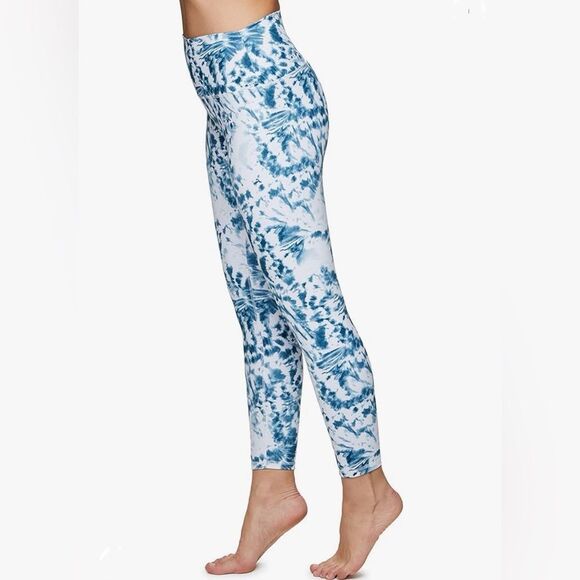 RBX high waist butter soft teal and white tie dye active leggings size large - Picture 5 of 9